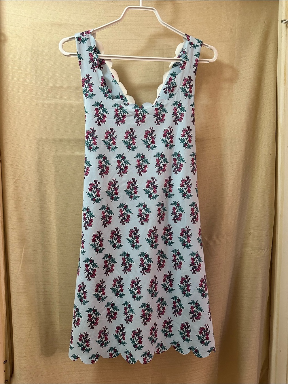 J.Crew Blue Floral Skort Dress Built In Shorts Scallop Active Medium Beach